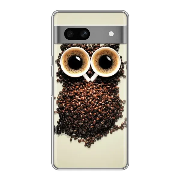 Чохол з малюнком «Сова з зерен кави» для Google Pixel 7A Чохол з малюнком «Сова з зерен кави» для Google Pixel 7A