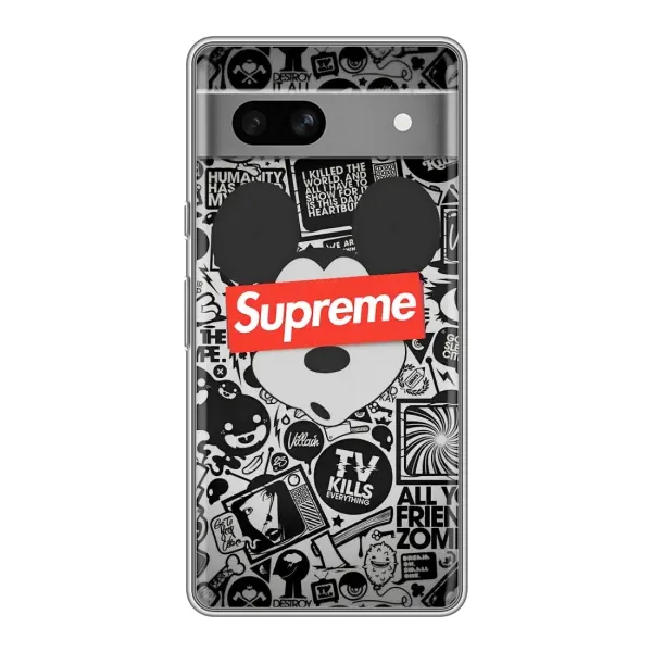 Чохол з малюнком «Supreme Маус» для Google Pixel 7A Чохол з малюнком «Supreme Маус» для Google Pixel 7A