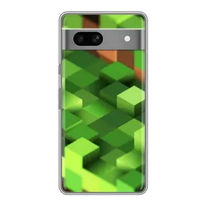 Чехлы для Google Pixel 7A (Персонажи Майн Крафт) (Текстура)