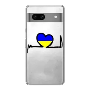 Силіконовий Чохол  на Google Pixel 7A (Я-Україна) (Українська кардіограма)