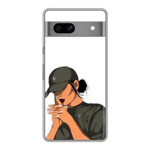 Силиконовый Чехол на Google Pixel 7A с картинкой Стильных Девушек (В зеленом)