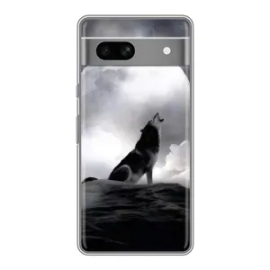 Чохол з Вовком на Google Pixel 7A (Вовк і місяць)