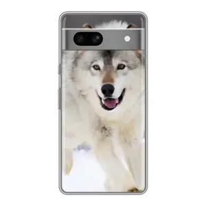 Чохол з Вовком на Google Pixel 7A (Вовк біжить по снігу)