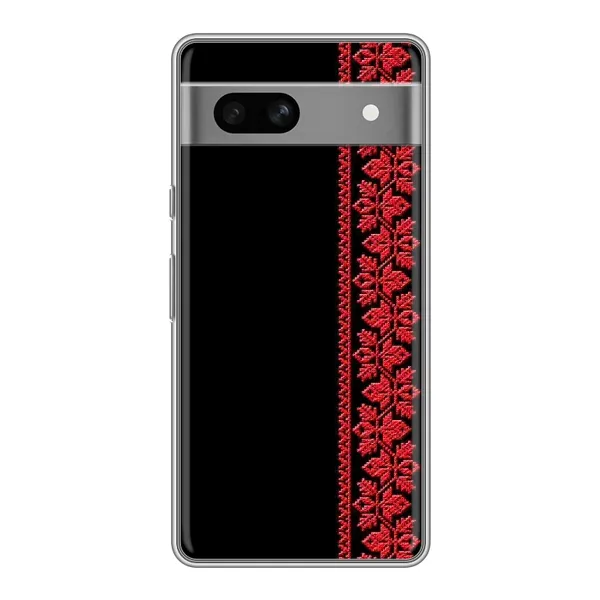 Чехол с рисунком «Вышиванка на черном» для Google Pixel 7A Чехол с рисунком «Вышиванка на черном» для Google Pixel 7A