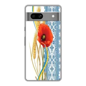 Силіконовый Чохол на Google Pixel 7A з картинкой Вишиванки (Вишиванка з квіткою)