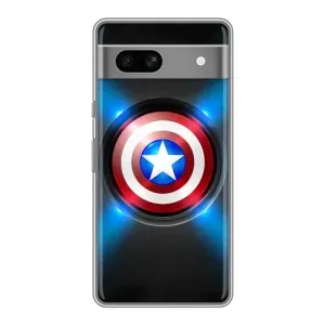 Чехол с Щитом Капитана Америки на Google Pixel 7A (Яркий Щит Капитана)