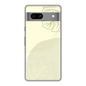 Чехол цветочный дизайн для Google Pixel 7A (Зелёный фон)