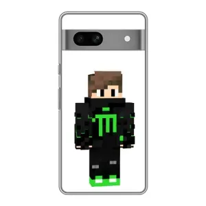 Чехлы для Google Pixel 7A (Персонажи Майн Крафт) (Зеленый мальчик)