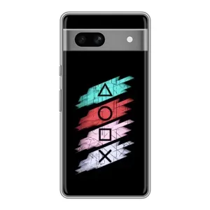 Чехол с рисунком «Значки Sony» для Google Pixel 7A