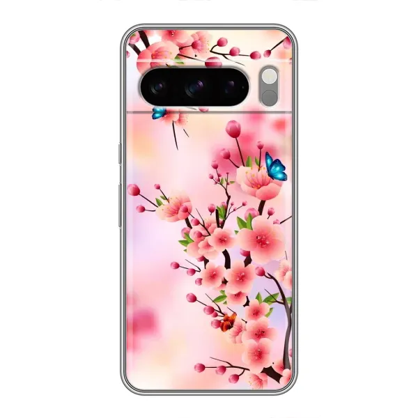 Чехол с рисунком «Бабочки на сакуре» для Google Pixel 8 Pro Чехол с рисунком «Бабочки на сакуре» для Google Pixel 8 Pro