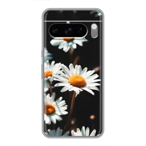Чехол с ромашками на Google Pixel 8 Pro (Белые ромашки)