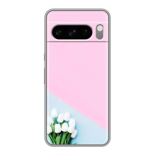 Чехол с рисунком «Белые тюльпаны» для Google Pixel 8 Pro Чехол с рисунком «Белые тюльпаны» для Google Pixel 8 Pro