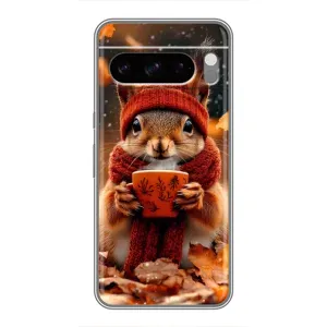Друкований чохол 'Звірята з кавою' для Google Pixel 8 Pro (Білка з кавою)