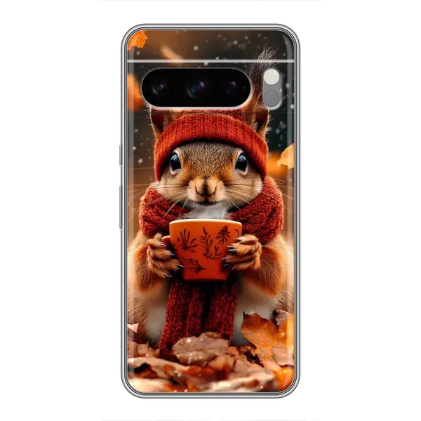Чехол с рисунком «Белка с кофе» для Google Pixel 8 Pro Чехол с рисунком «Белка с кофе» для Google Pixel 8 Pro