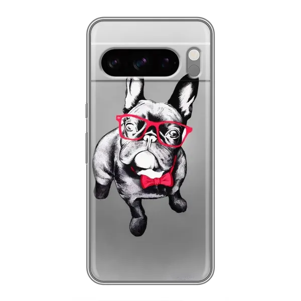 Чехол с рисунком «Бульдог в очках» для Google Pixel 8 Pro Чехол с рисунком «Бульдог в очках» для Google Pixel 8 Pro