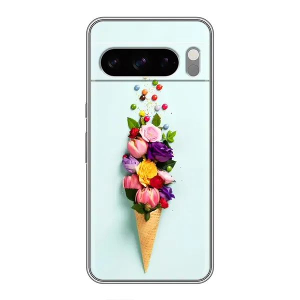 Чехол с рисунком «Цветок-мороженное» для Google Pixel 8 Pro