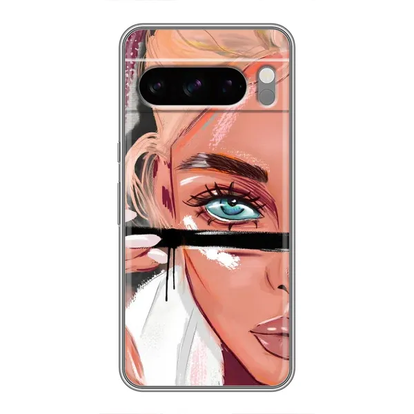 Чехол с рисунком «Девушка и ресницы» для Google Pixel 8 Pro