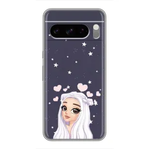 Чехол Стильные девушки на Google Pixel 8 Pro (Девушка и сердечки)