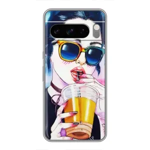 Чехол с картинкой Модные Девчонки Google Pixel 8 Pro (Девушка с коктейлем)