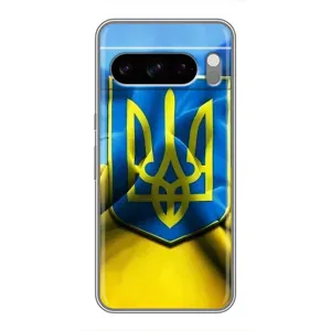 Чехол с картинкой (Патриотический ГЕРБ) на Google Pixel 8 Pro (Герб и Флаг Украины)