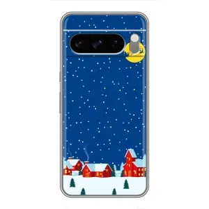 Силиконовый бампер на рождество для Google Pixel 8 Pro (Город в снегу)