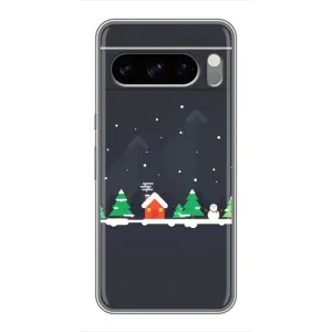 Силиконовый бампер на рождество для Google Pixel 8 Pro (Город зимний)