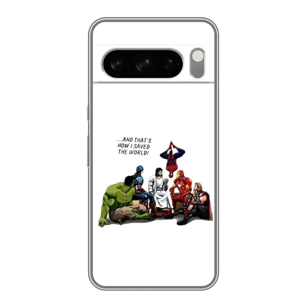 Чехол с рисунком «Иисус супергерой» для Google Pixel 8 Pro Чехол с рисунком «Иисус супергерой» для Google Pixel 8 Pro
