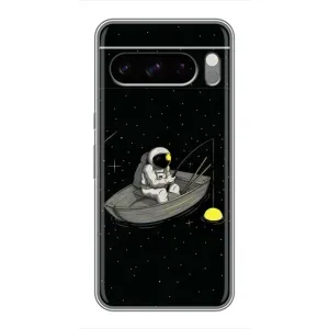 Силиконовый Чехол с принтом "Космонавты" на Google Pixel 8 Pro (Космонавт на рыбалке)