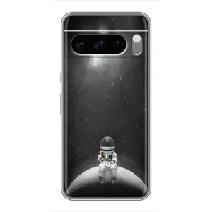 Силиконовый Чехол с принтом "Космонавты" на Google Pixel 8 Pro (Космонавт романтик)