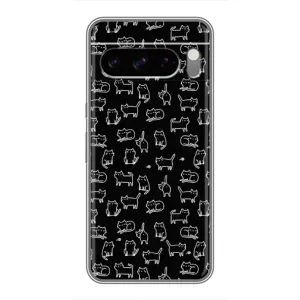 Чехол на тематику: Коты для Google Pixel 8 Pro (Котики на черном)
