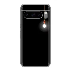 Чехол с картинками на черном фоне для Google Pixel 8 Pro (Лампочка)