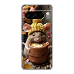 Друкований чохол 'Звірята з кавою' для Google Pixel 8 Pro (Мишка з кавою)