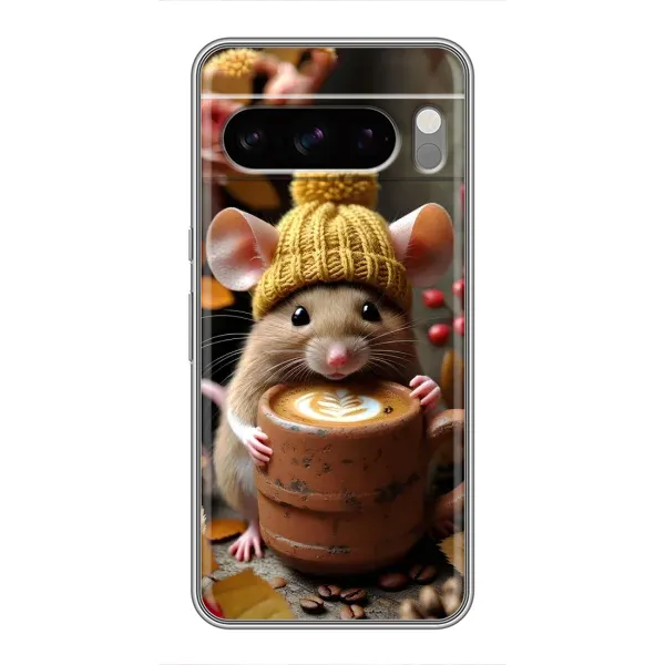 Чехол с рисунком «Мышка с кофе» для Google Pixel 8 Pro Чехол с рисунком «Мышка с кофе» для Google Pixel 8 Pro