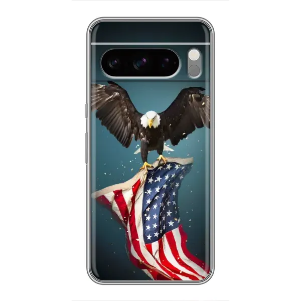 Чехол с рисунком «Орел и флаг» для Google Pixel 8 Pro