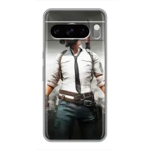 Силиконовый чехол с картинкой "Герой Pubg" на Google Pixel 8 Pro (Пабг)