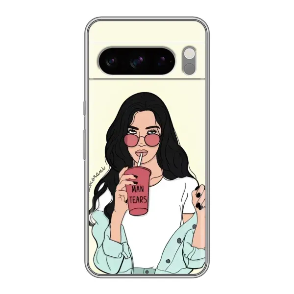 Чехол с рисунком «С напитком» для Google Pixel 8 Pro