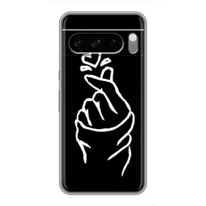 Чехлы (Знак сердечка) на Google Pixel 8 Pro (Сердце на черном)