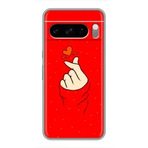 Чехлы (Знак сердечка) на Google Pixel 8 Pro (Сердце на красном)