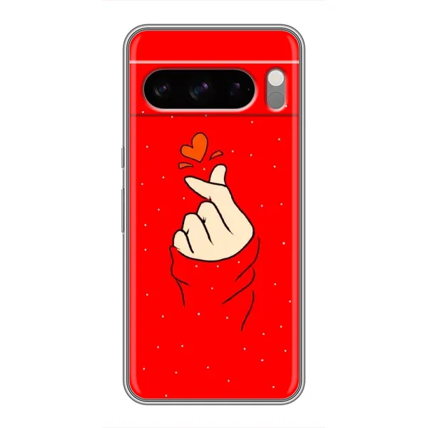 Чехол с рисунком «Сердце на красном» для Google Pixel 8 Pro Чехол с рисунком «Сердце на красном» для Google Pixel 8 Pro