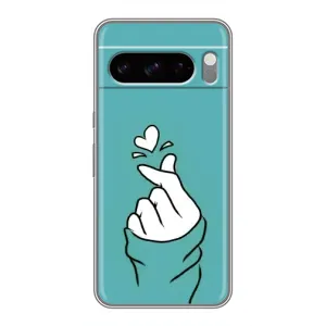 Чехлы (Знак сердечка) на Google Pixel 8 Pro (Сердечко на бирюзовом)