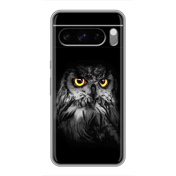 Чохол з малюнком «Сова на чорному» для Google Pixel 8 Pro Чохол з малюнком «Сова на чорному» для Google Pixel 8 Pro