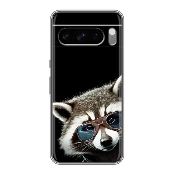 Чехол с рисунком «Стильный Енот» для Google Pixel 8 Pro Чехол с рисунком «Стильный Енот» для Google Pixel 8 Pro