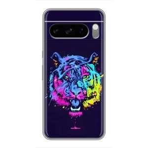 Силіконовий бампер з картинкою звірів для Google Pixel 8 Pro (Тигр-Арт)