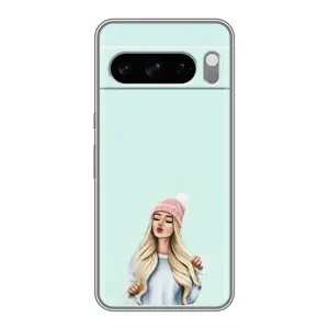 Силиконовый Чехол на Google Pixel 8 Pro с картинкой Стильных Девушек (В шапке)