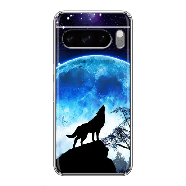 Чохол з малюнком «Виє на місяць» для Google Pixel 8 Pro Чохол з малюнком «Виє на місяць» для Google Pixel 8 Pro