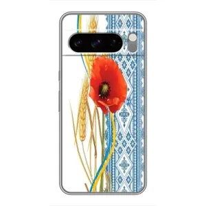 Силиконовый Чехол на Google Pixel 8 Pro с картинкой Вышиванки (Вышиванка с цветком)
