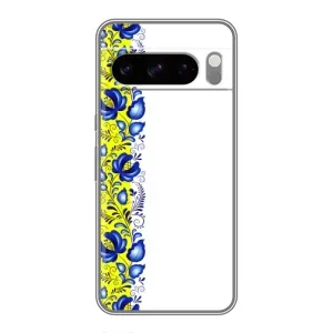 Силиконовый Чехол на Google Pixel 8 Pro с картинкой Вышиванки (Желто-синяя вышиванка)