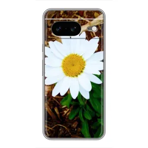 Чехол с ромашками на Google Pixel 8 (Белая ромашка)