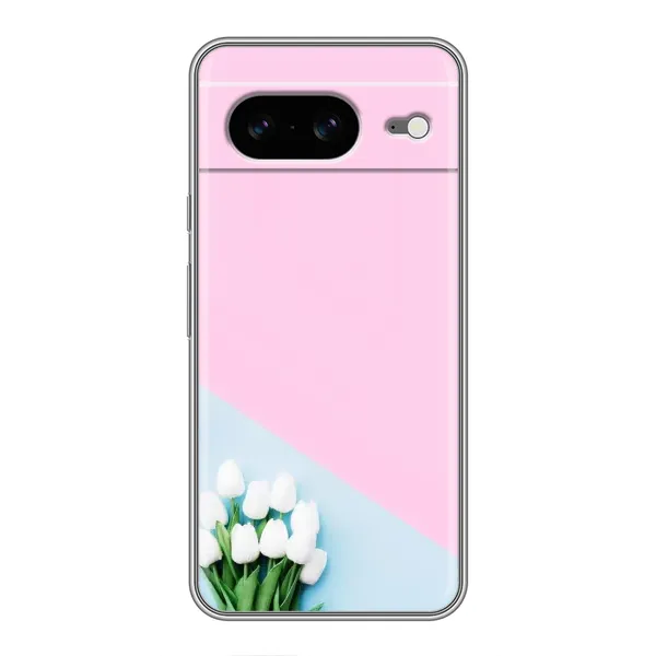 Чехол с рисунком «Белые тюльпаны» для Google Pixel 8