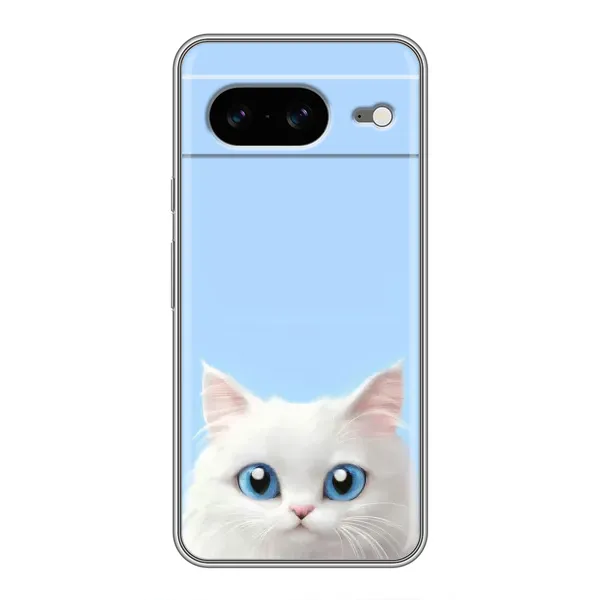 Чехол с рисунком «Белый кот» для Google Pixel 8 Чехол с рисунком «Белый кот» для Google Pixel 8